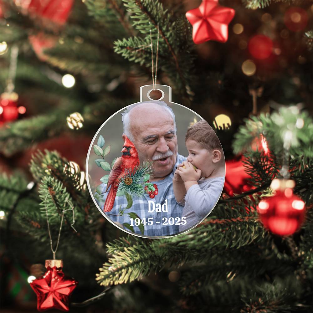Personalized Memorial Acrylic Ornament - LIVE Preview