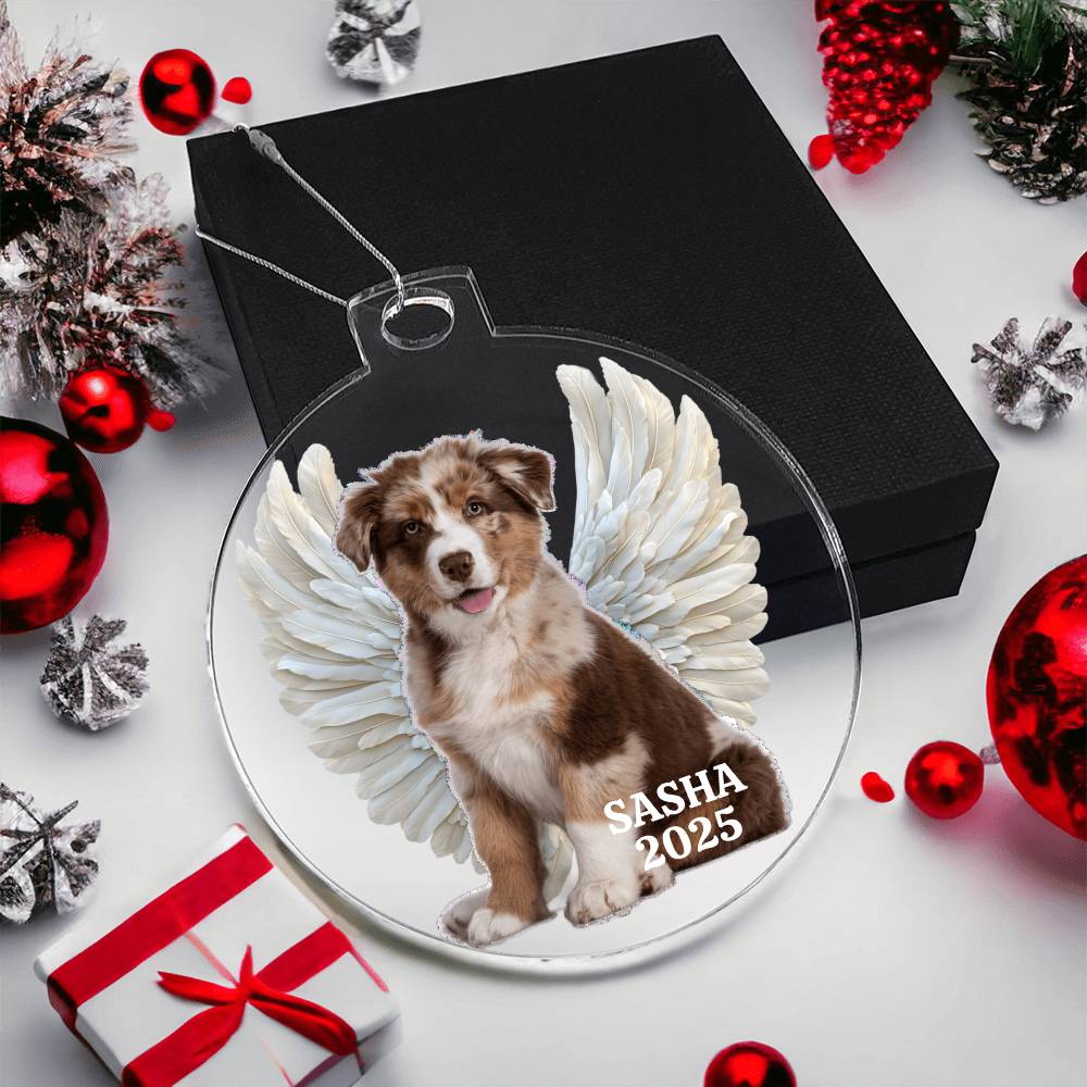 Unique Pet Memorial Acrylic Ornament Plaque. Personalized.