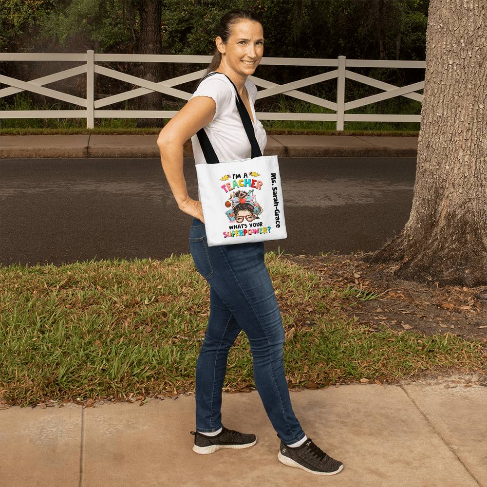 Personalized Teacher Tote Bag, Unique Gift for Tutors, Custom Teacher Appreciation Present, Personalized Bag for Teachers Day