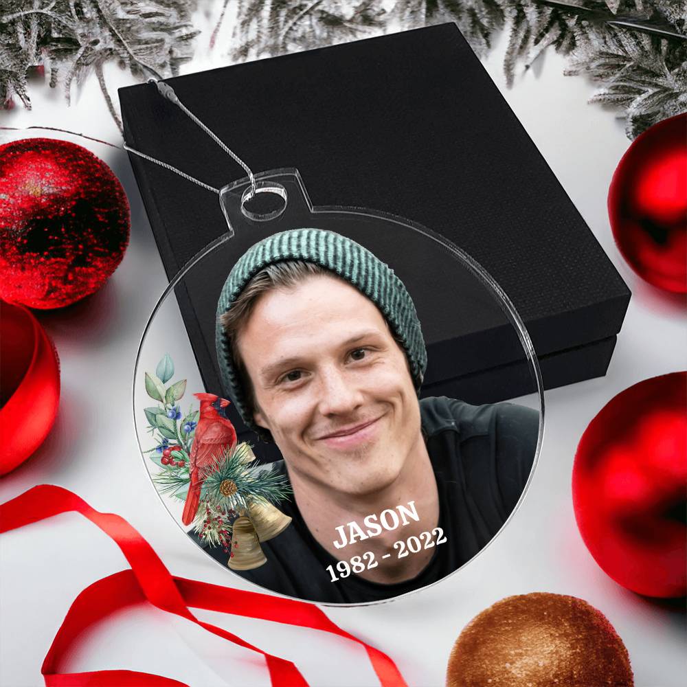 Memorial Christmas Ornament, Personalized Acrylic Ornament Plaque