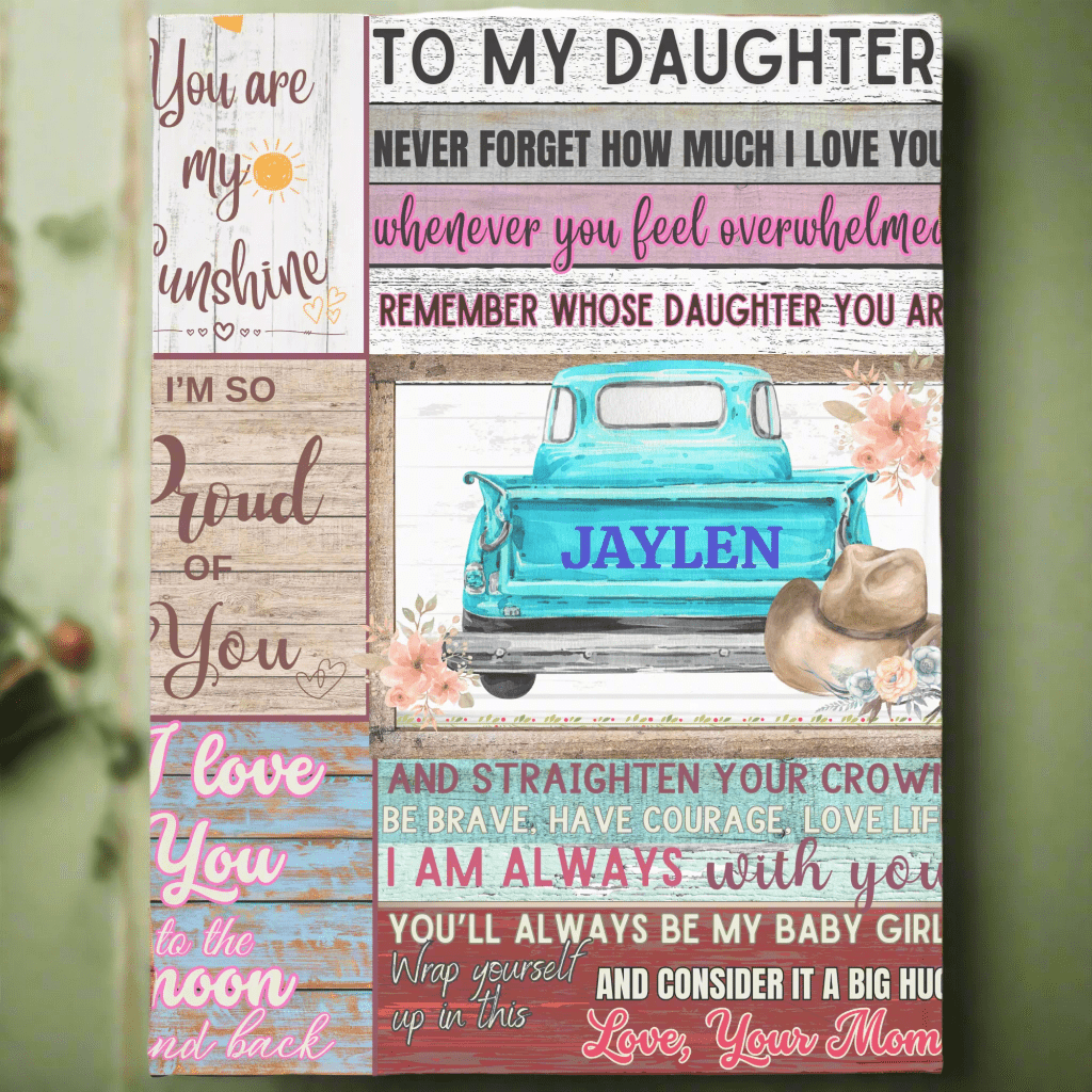 Personalized To My Daughter Cozy Plush Fleece Blanket