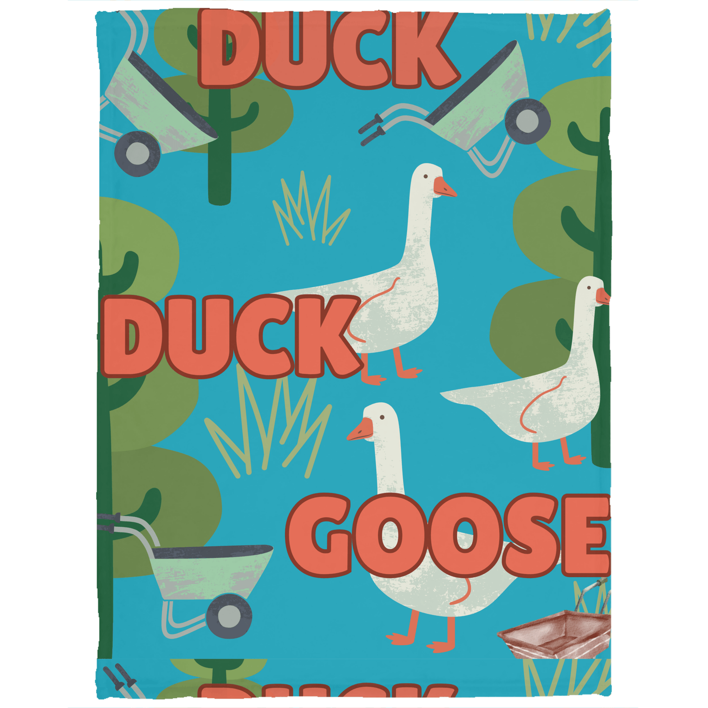 Duck Duck Goose Retro Children's Book Cover Cozy Plush Fleece Blanket