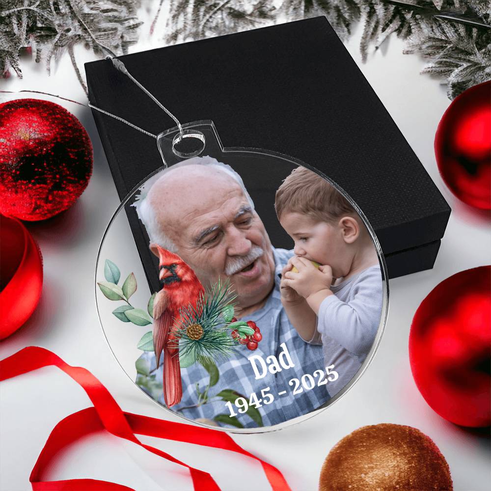 Personalized Memorial Acrylic Ornament - LIVE Preview
