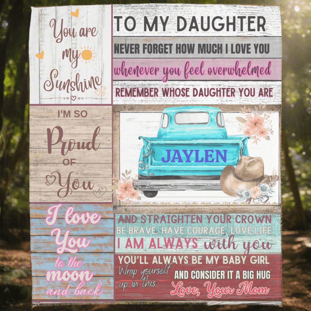 Personalized To My Daughter Cozy Plush Fleece Blanket