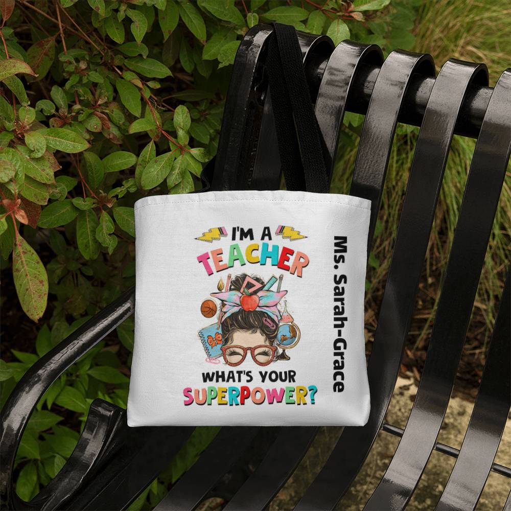 Personalized Teacher Tote Bag, Unique Gift for Tutors, Custom Teacher Appreciation Present, Personalized Bag for Teachers Day