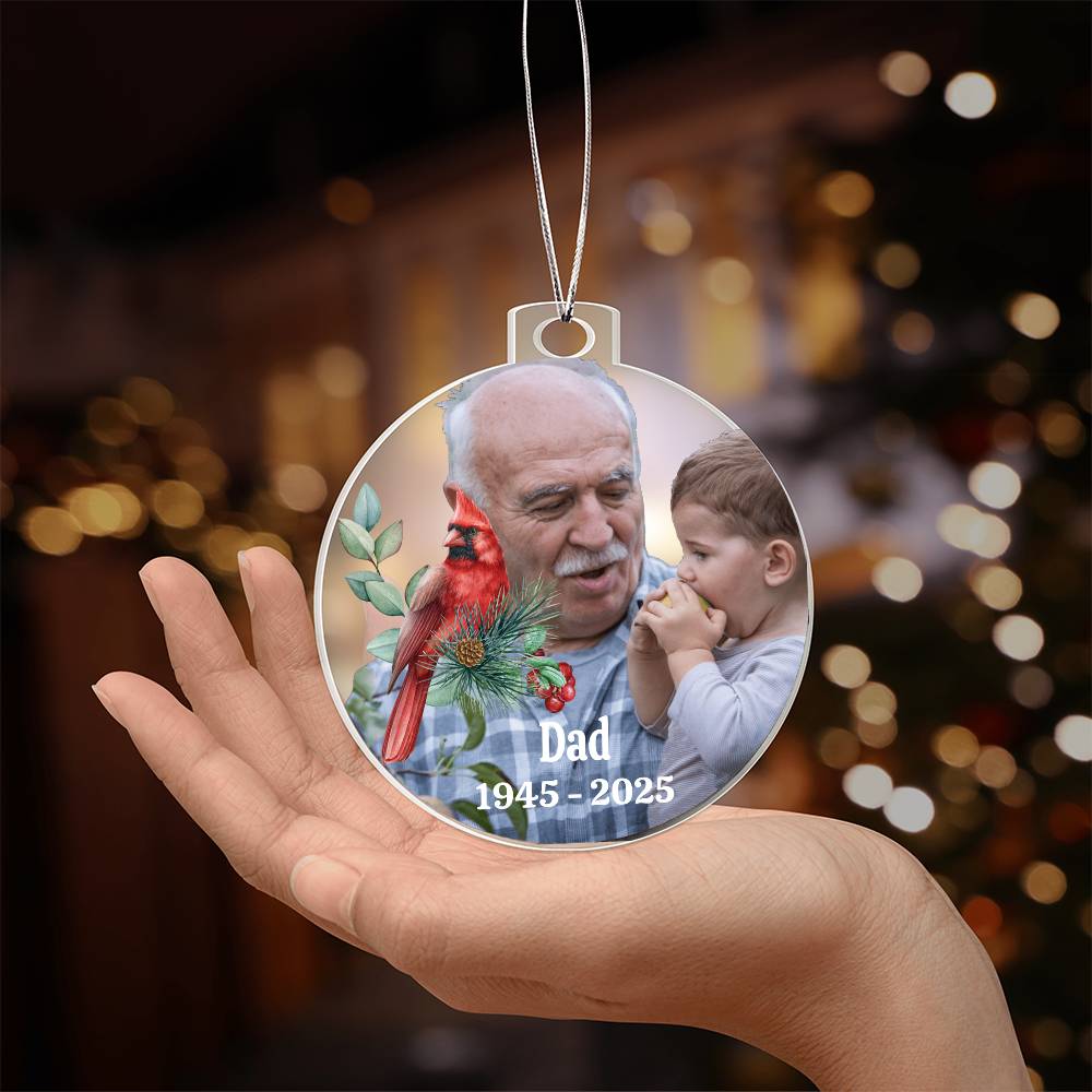 Personalized Memorial Acrylic Ornament - LIVE Preview