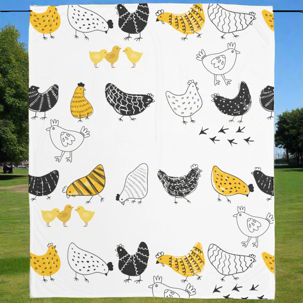 Chickens: Super Soft, Cozy, Velvety Fleece, Lightweight and So Adorable, Plush Blanket