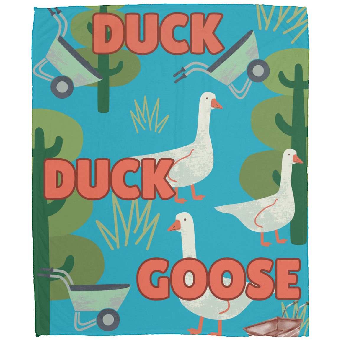 Duck Duck Goose Retro Children's Book Cover Cozy Plush Fleece Blanket