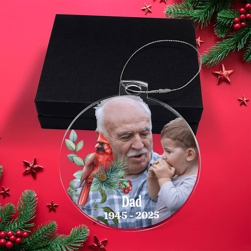 Personalized Memorial Acrylic Ornament - LIVE Preview