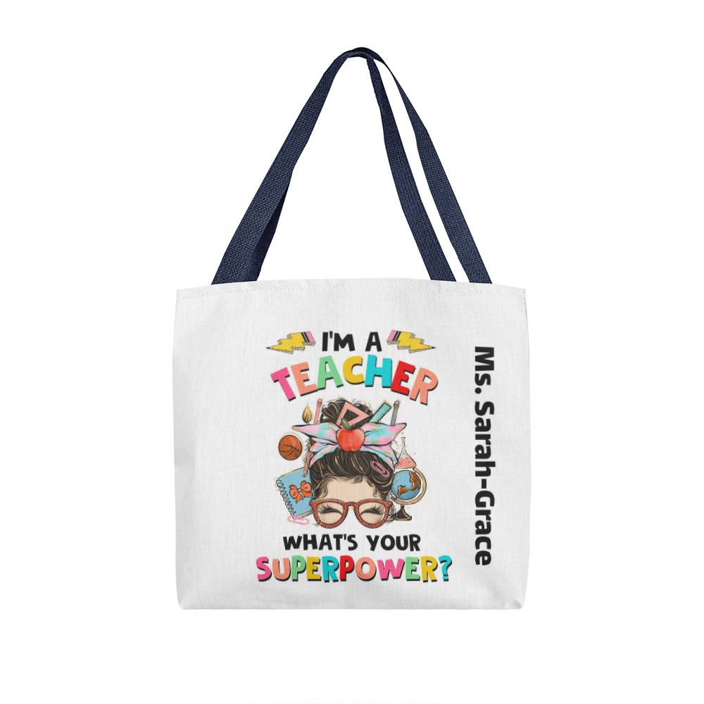 Personalized Teacher Tote Bag, Unique Gift for Tutors, Custom Teacher Appreciation Present, Personalized Bag for Teachers Day