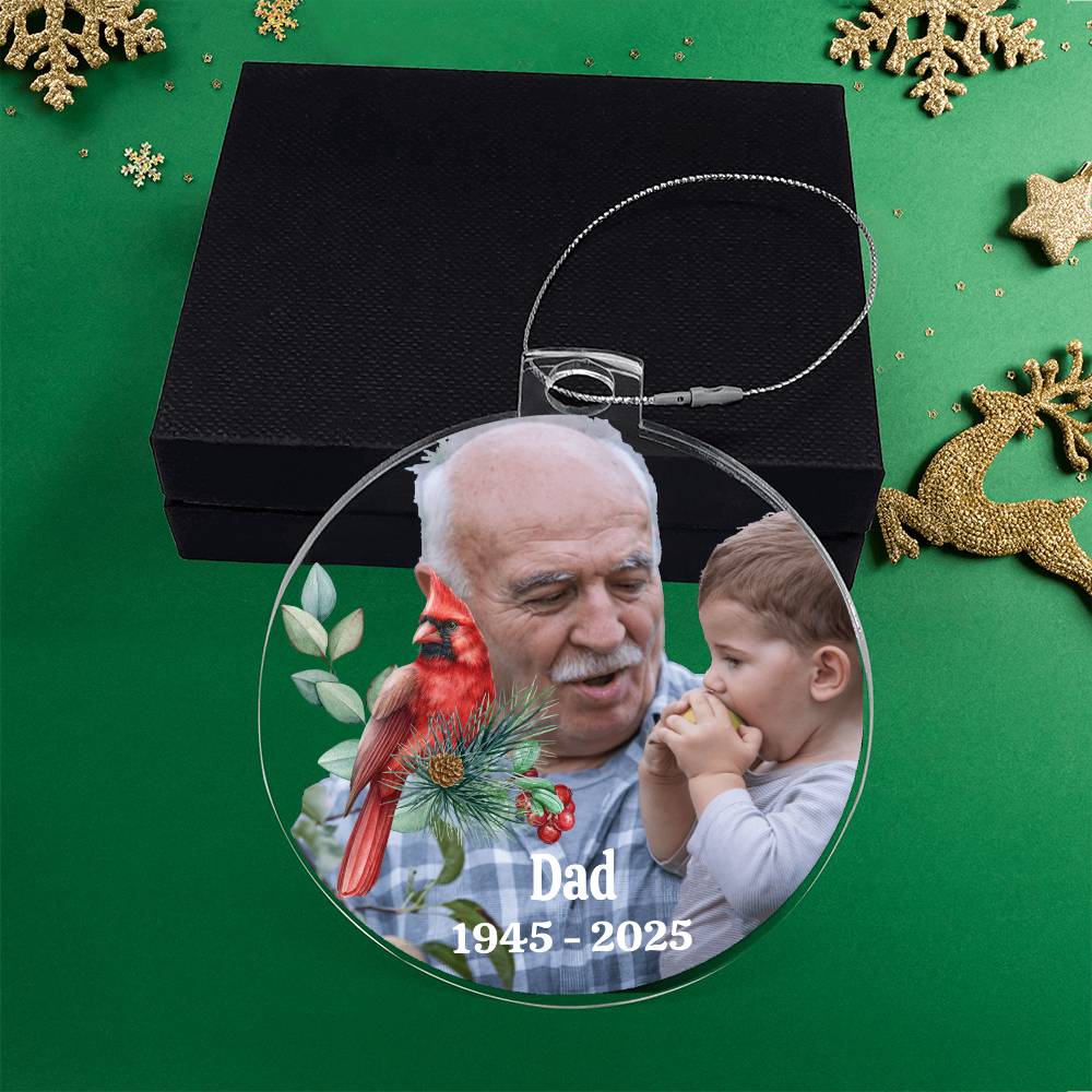 Personalized Memorial Acrylic Ornament - LIVE Preview