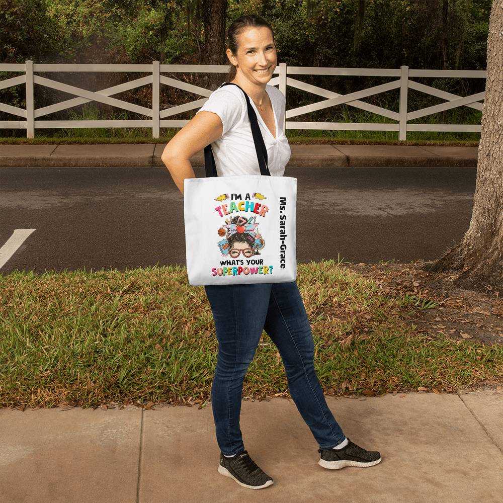 Personalized Teacher Tote Bag, Unique Gift for Tutors, Custom Teacher Appreciation Present, Personalized Bag for Teachers Day