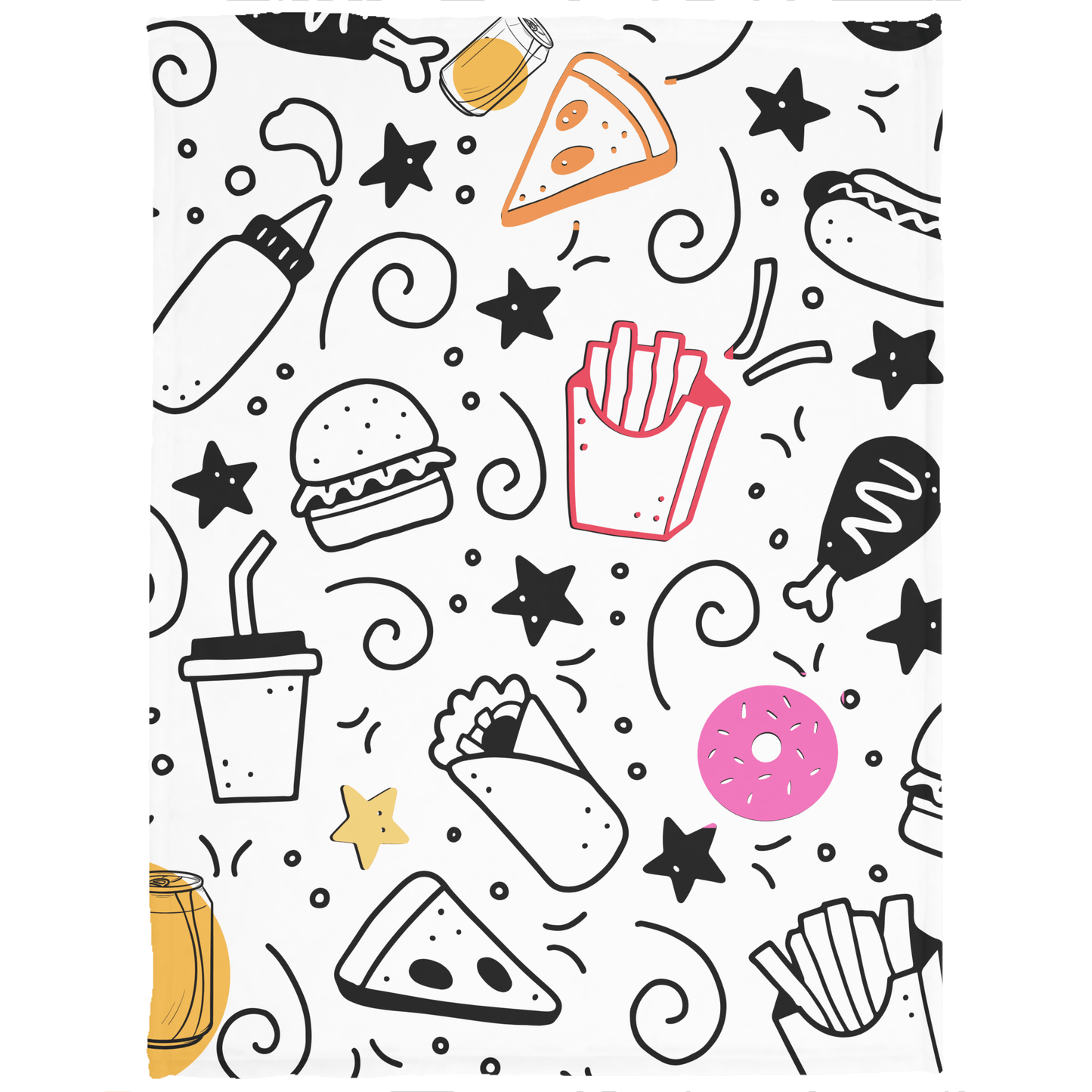Food Fun Cozy Plush Fleece Movie Blanket Soft Silky Cozy and Lightweight