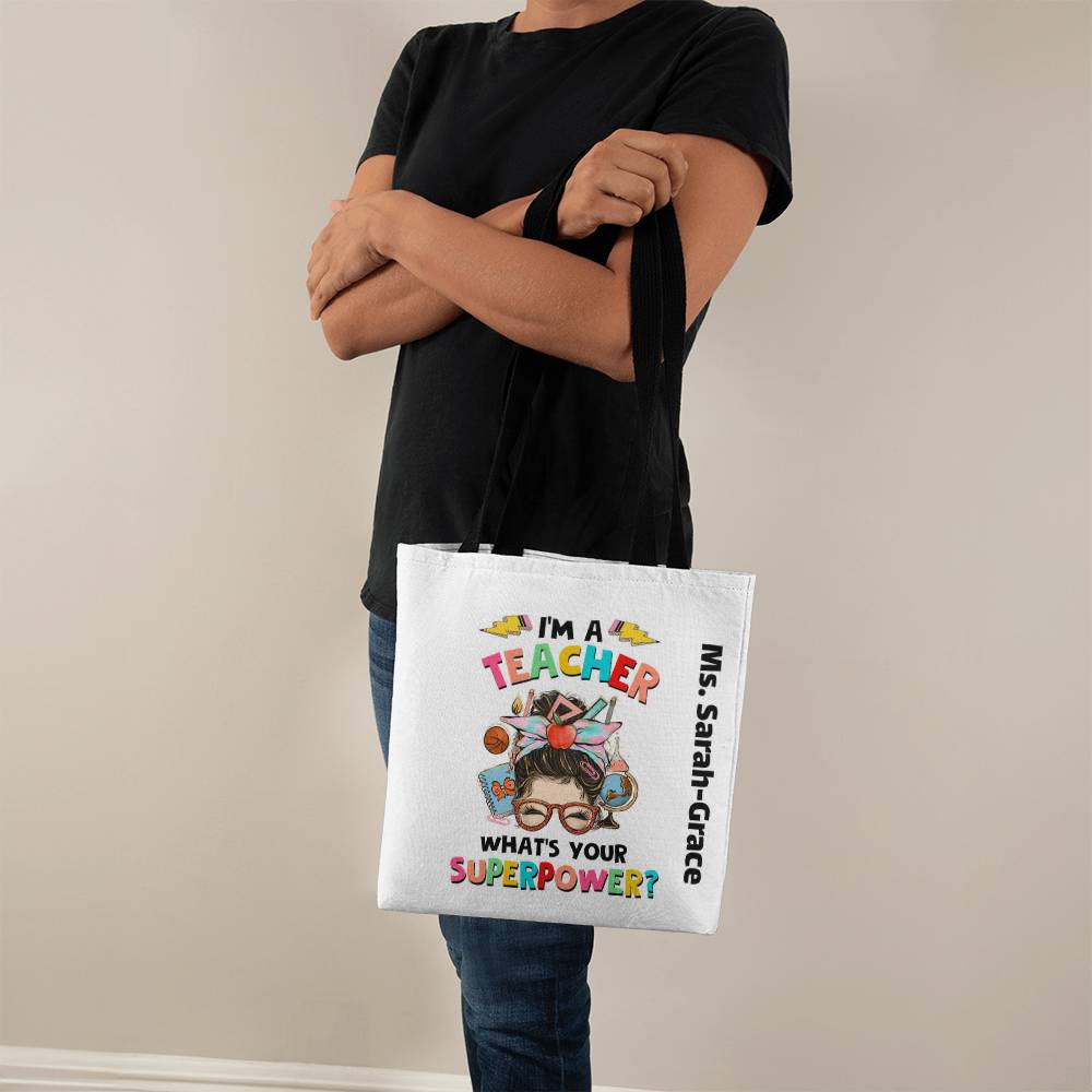 Personalized Teacher Tote Bag, Unique Gift for Tutors, Custom Teacher Appreciation Present, Personalized Bag for Teachers Day