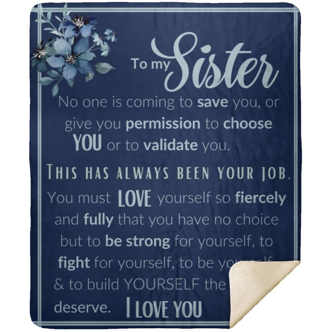 Sister Blanket (Blue) Choose You | Sister Blanket | Gift For Sister