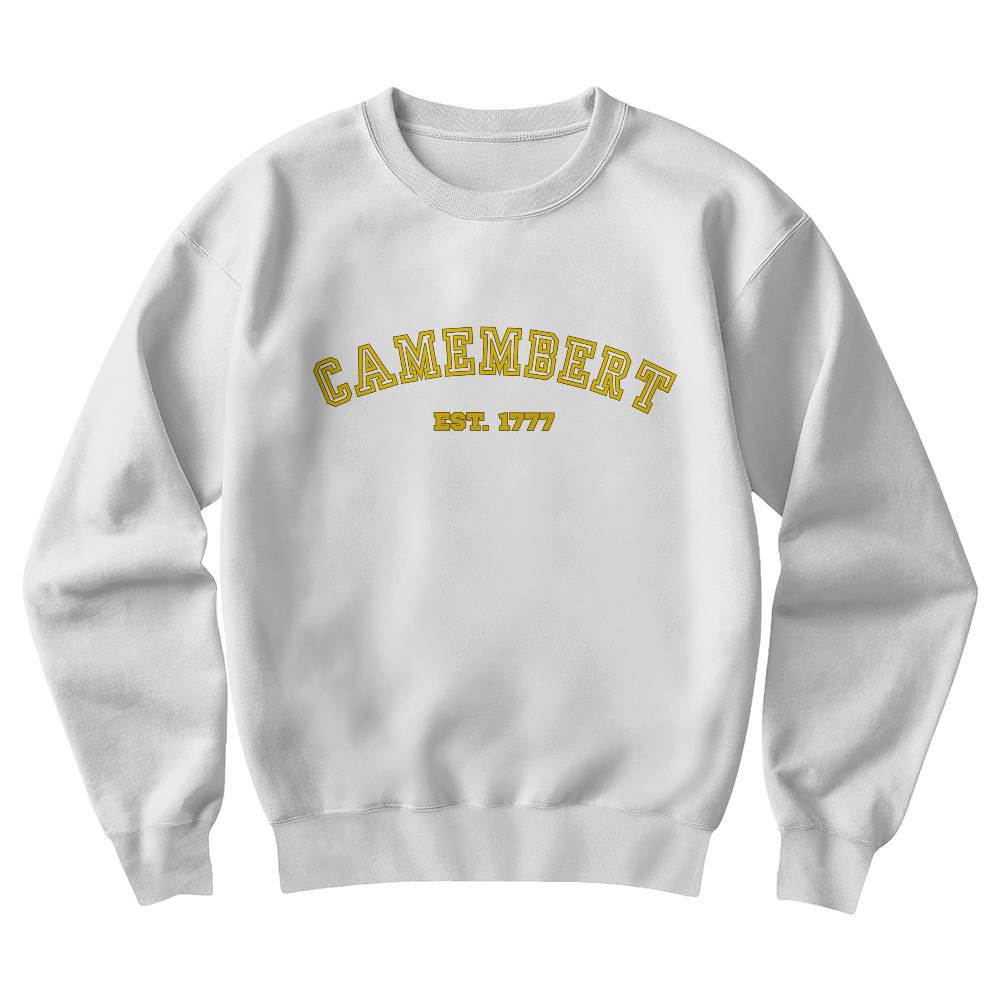 Camembert Varisty Sweatshirt Gildan 18000 Unisex Crewneck Sweatshirt Front Print