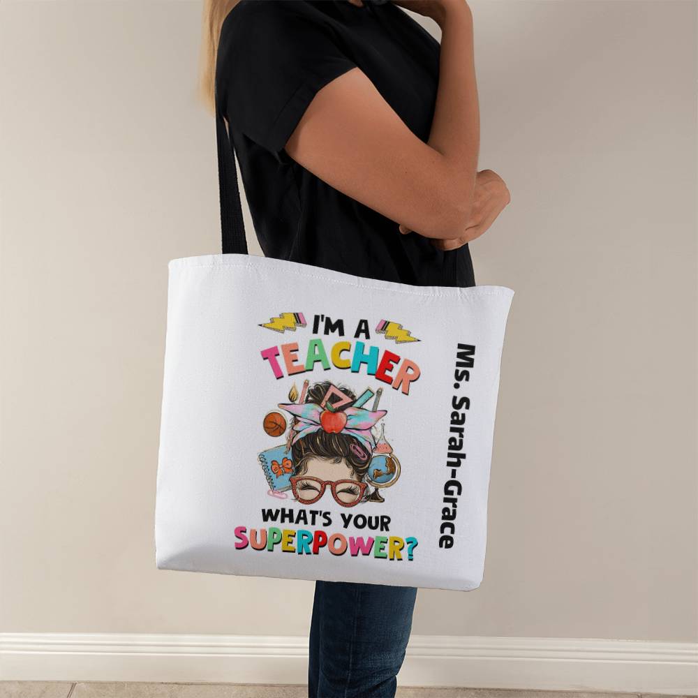 Personalized Teacher Tote Bag, Unique Gift for Tutors, Custom Teacher Appreciation Present, Personalized Bag for Teachers Day