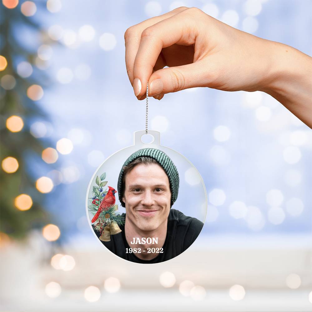 Memorial Christmas Ornament, Personalized Acrylic Ornament Plaque
