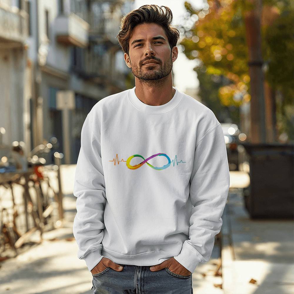 Unique Infinity Classic Crewneck Sweatshirt, Gilden Comfort Awareness Sweatshirt
