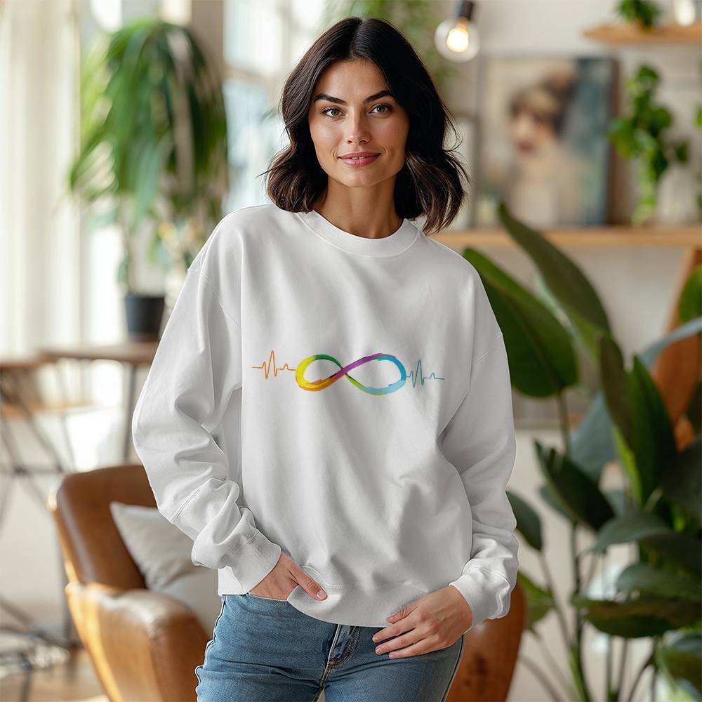 Unique Infinity Classic Crewneck Sweatshirt, Gilden Comfort Awareness Sweatshirt