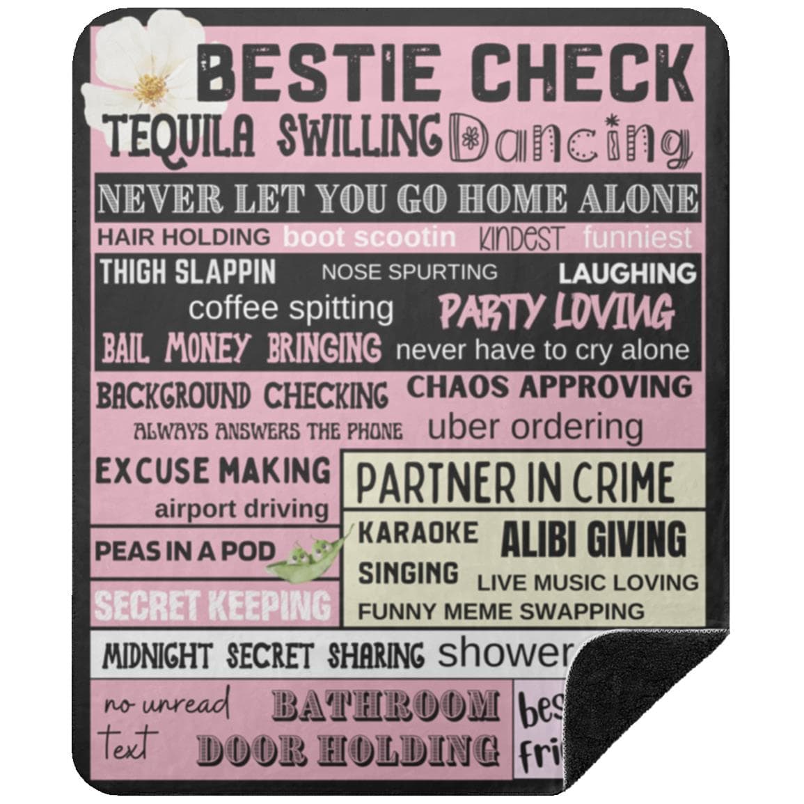 Bestie Check SHERPA THICK Blankets - Applications Accepted, Skills Necessary | Fun Friend Gifts