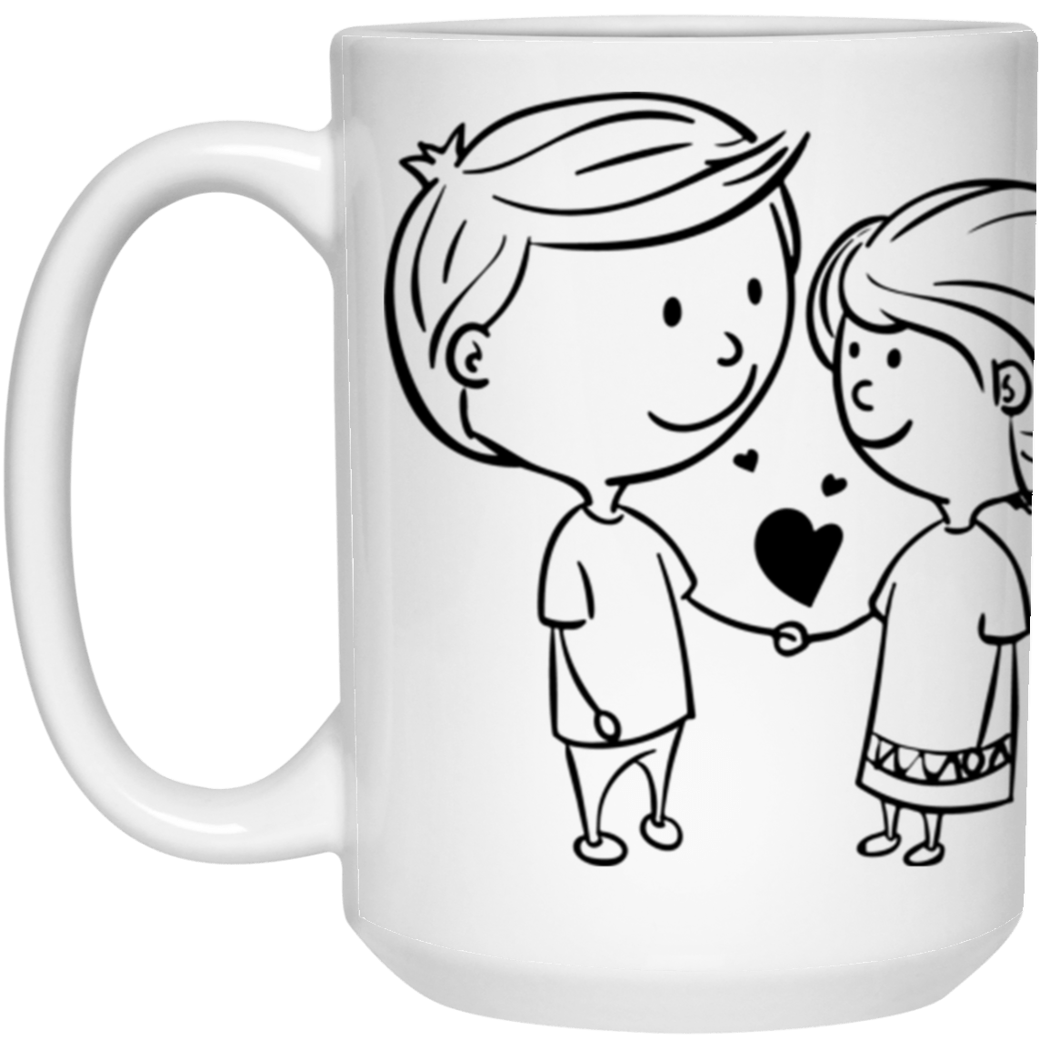 You and Me Valentine's Day Mug β 15oz White Ceramic Coffee Cup | Romantic Gift for Couples, Anniversary, Husband, Wife, Boyfriend, Girlfriend