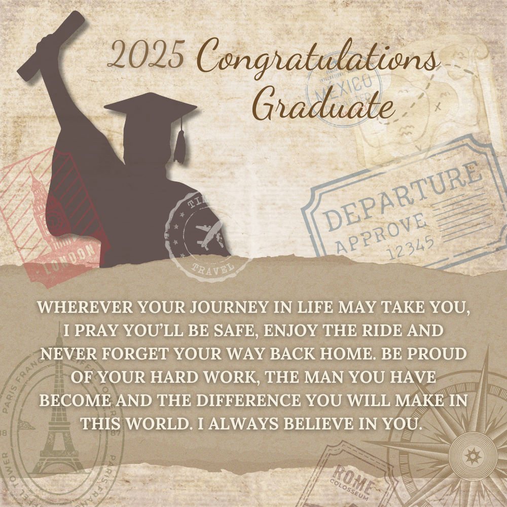 Congratulations Graduate, Leather Cross Bracelet to protect you on your journey