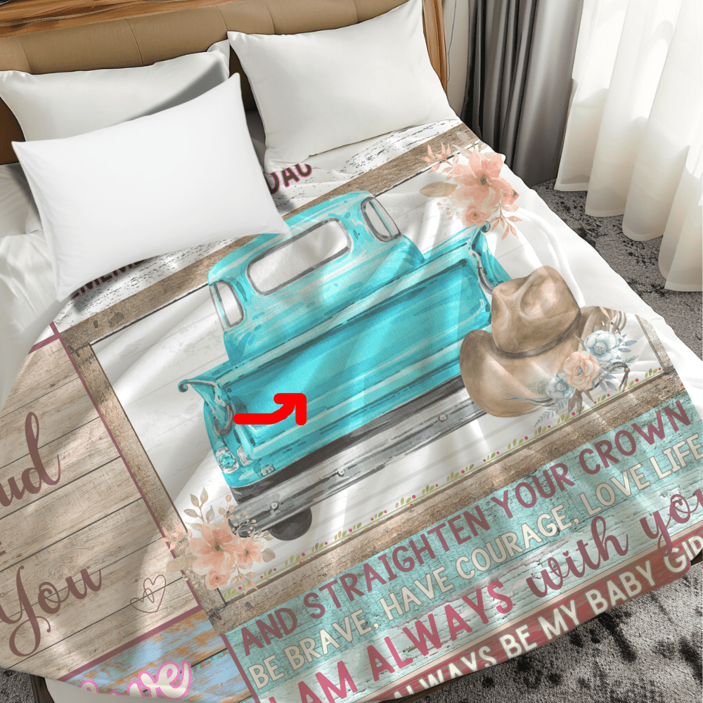 Personalized To My Daughter Cozy Plush Fleece Blanket