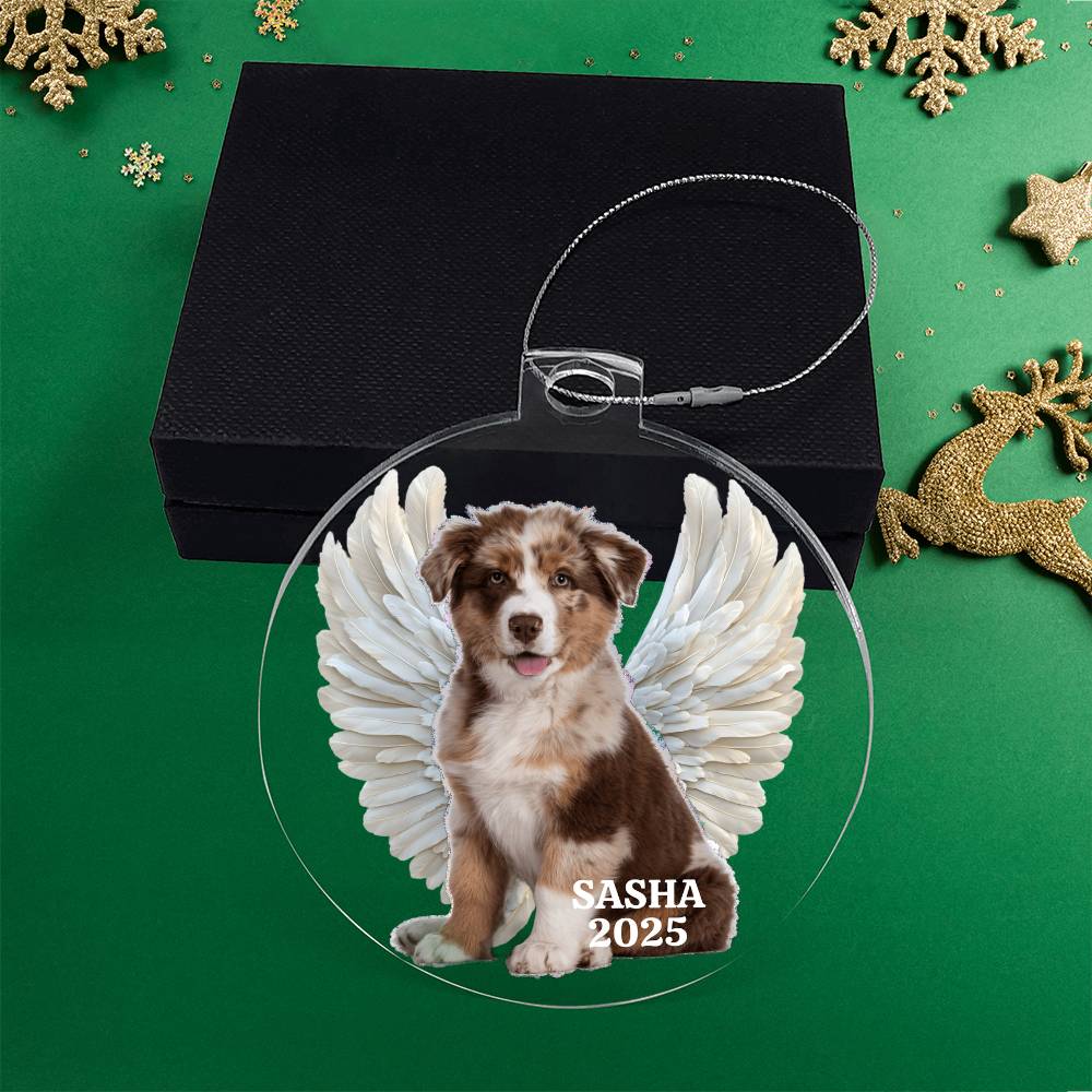 Unique Pet Memorial Acrylic Ornament Plaque. Personalized.