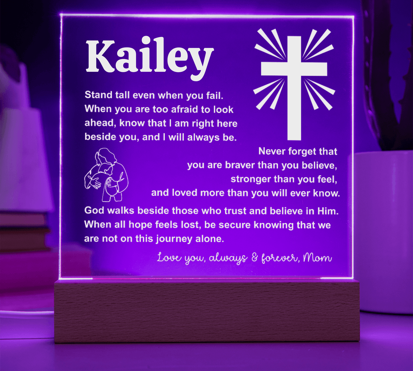 Personalized Gift to My Child, "I Believe In You," Acrylic Nightlight