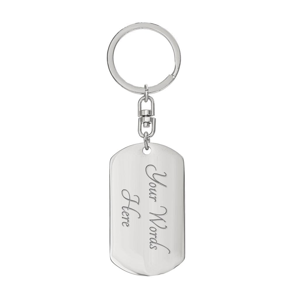 Simple Straightforward Personalized Graphic Dog Tag Keychain | To My Son | Back To School Gift | Book Bag Tag - BespokeBliss