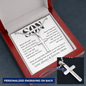 To My Amazing Son, Stand Tall Even When You Fall, Love Always and Forever, Mom | Personalized Cross & Message