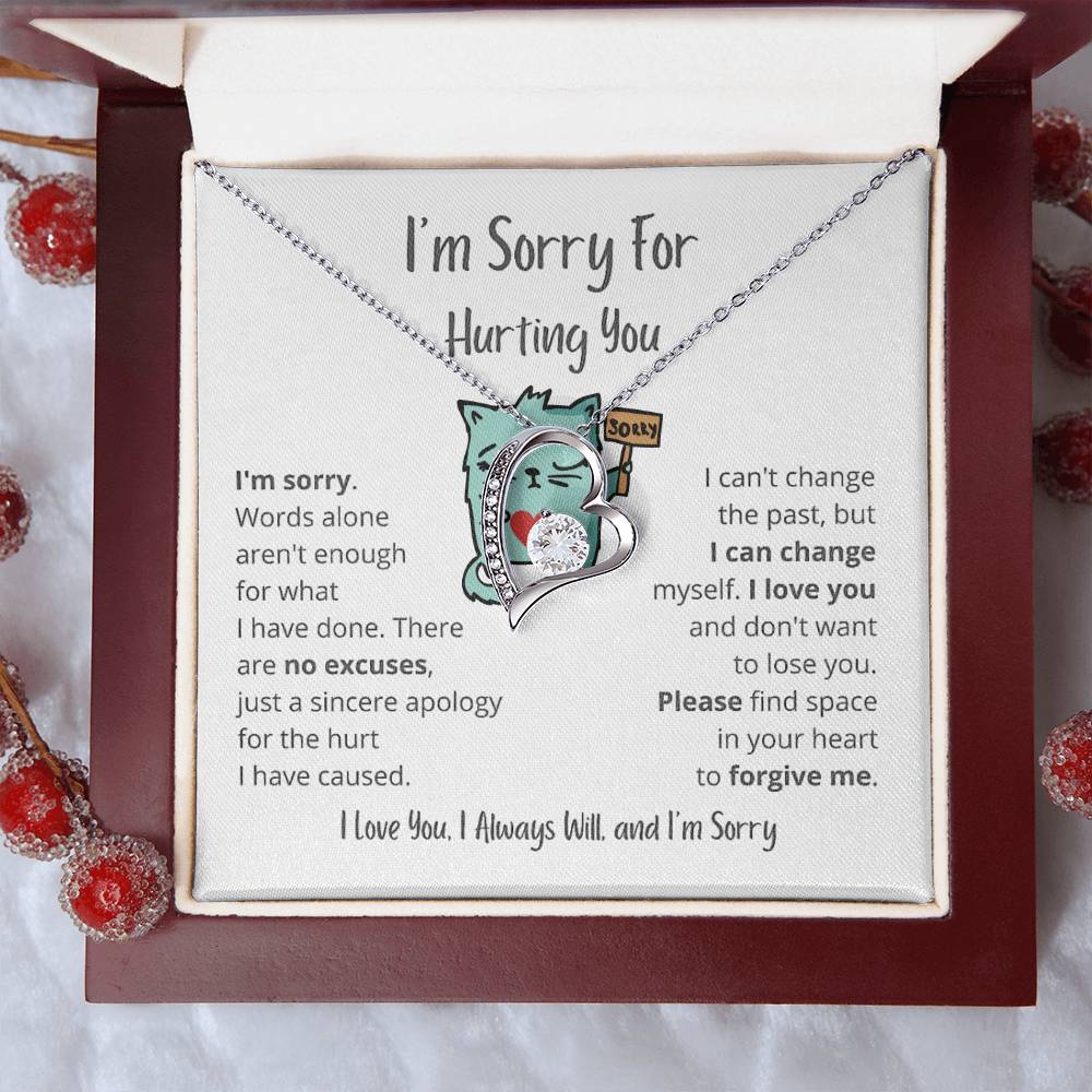 I am SO SORRY Love, Heart, Necklace