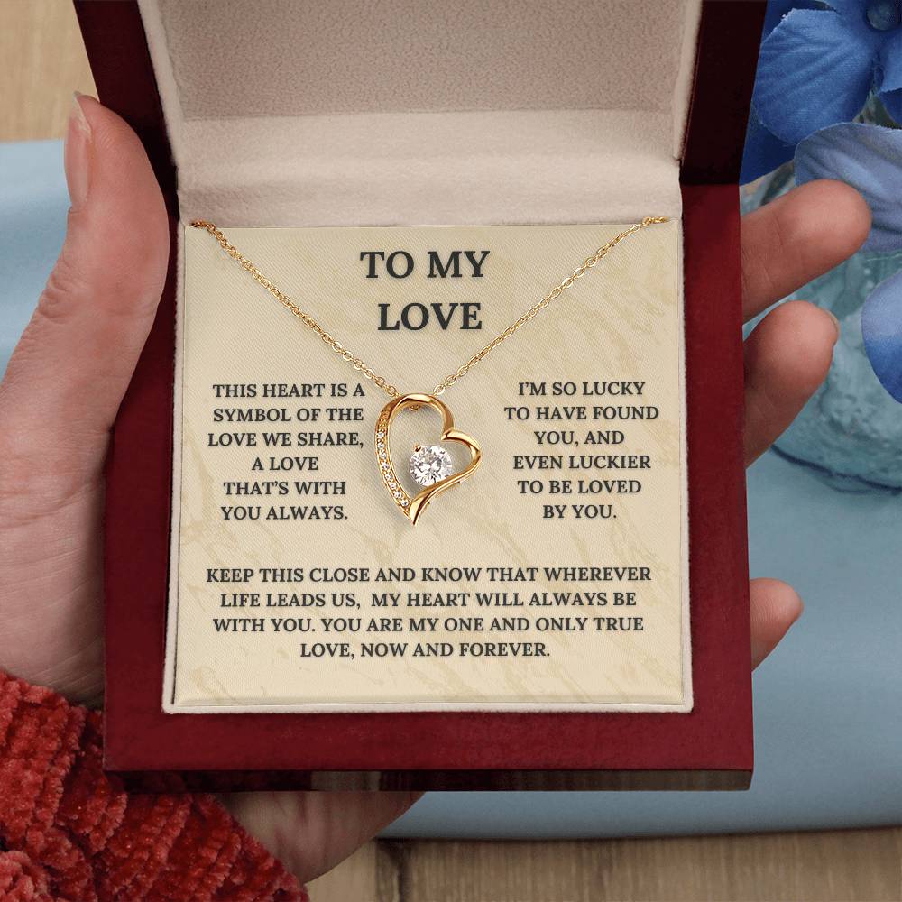 My Love, This Heart Is a Symbol of the Love We Share | Heart Pendant Necklace and Message Card ❤️
