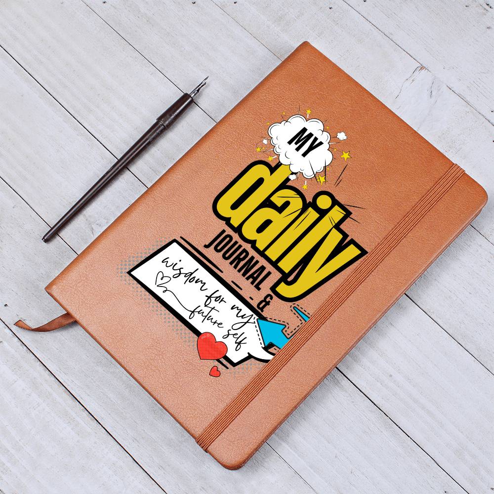 My Daily Journal | MBB078 | Vegan Leather Fun Printed Notebook | Comic Book Syle