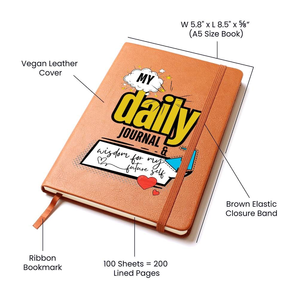 My Daily Journal | MBB078 | Vegan Leather Fun Printed Notebook | Comic Book Syle