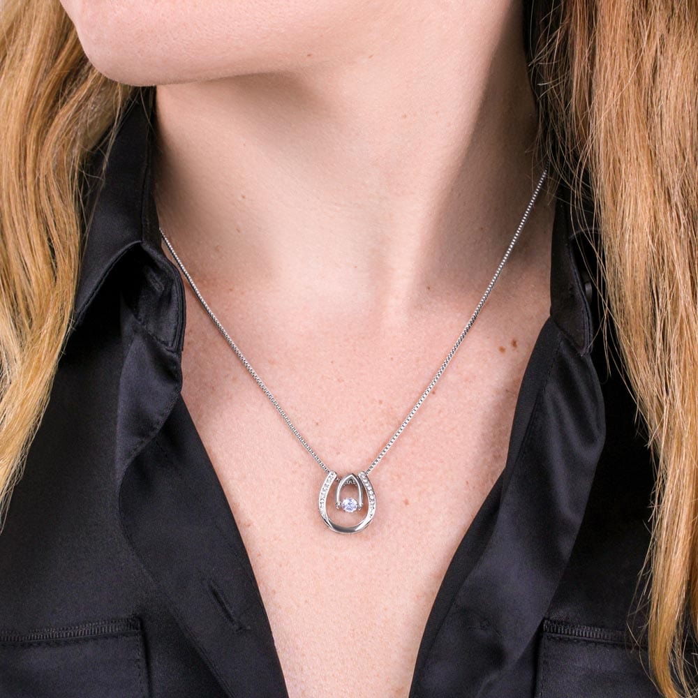 Horseshoe Necklace For My Badass Daughter | Gift for Daughter | Daughter Gift From Dad | Daughter Gift From Mom - BespokeBliss