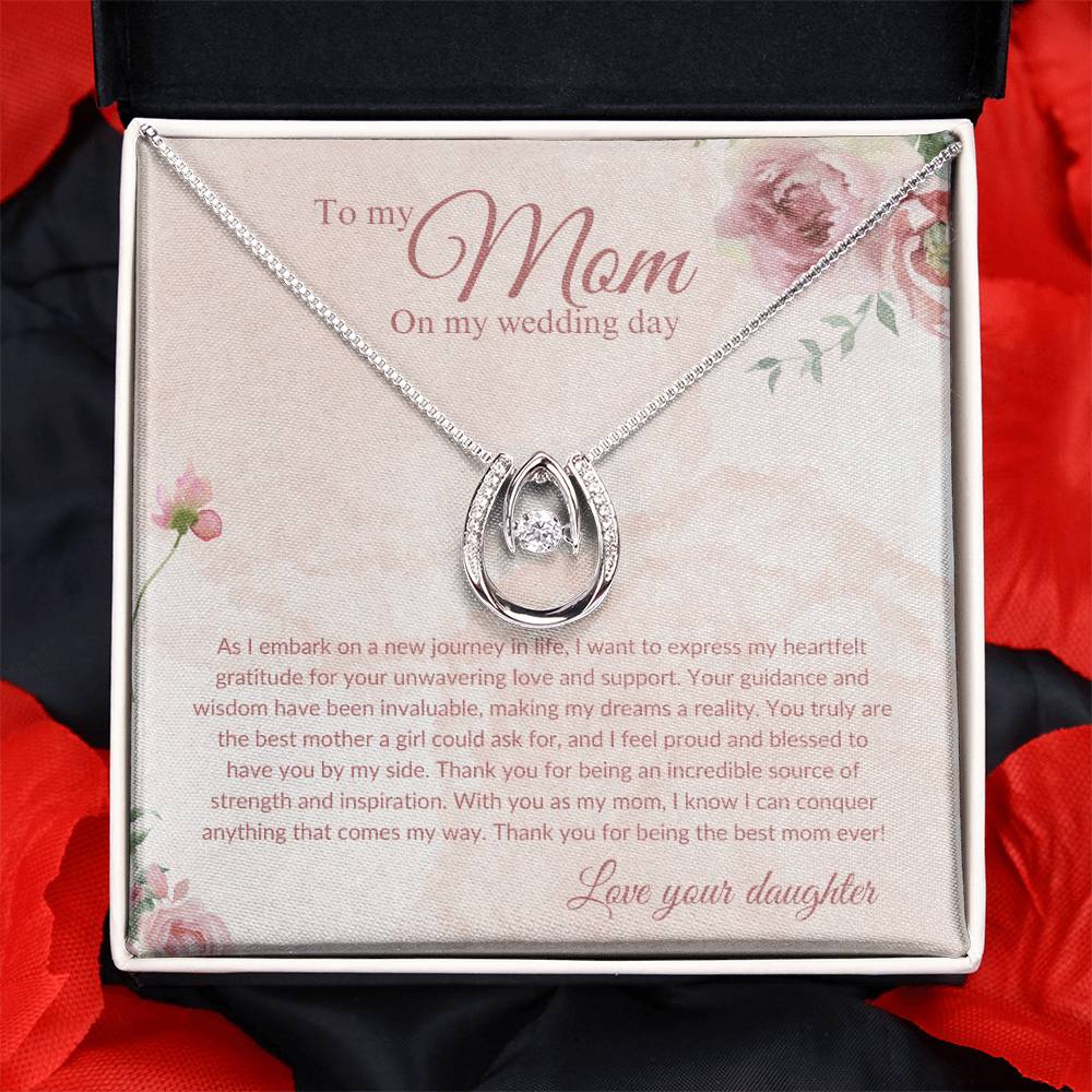 Lucky to Have You As My Mom | Necklace | Mother of the Bride Gift from Daughter | Mother of the Bride Necklace | from Bride to Mom | To Mom from Bride - BespokeBliss