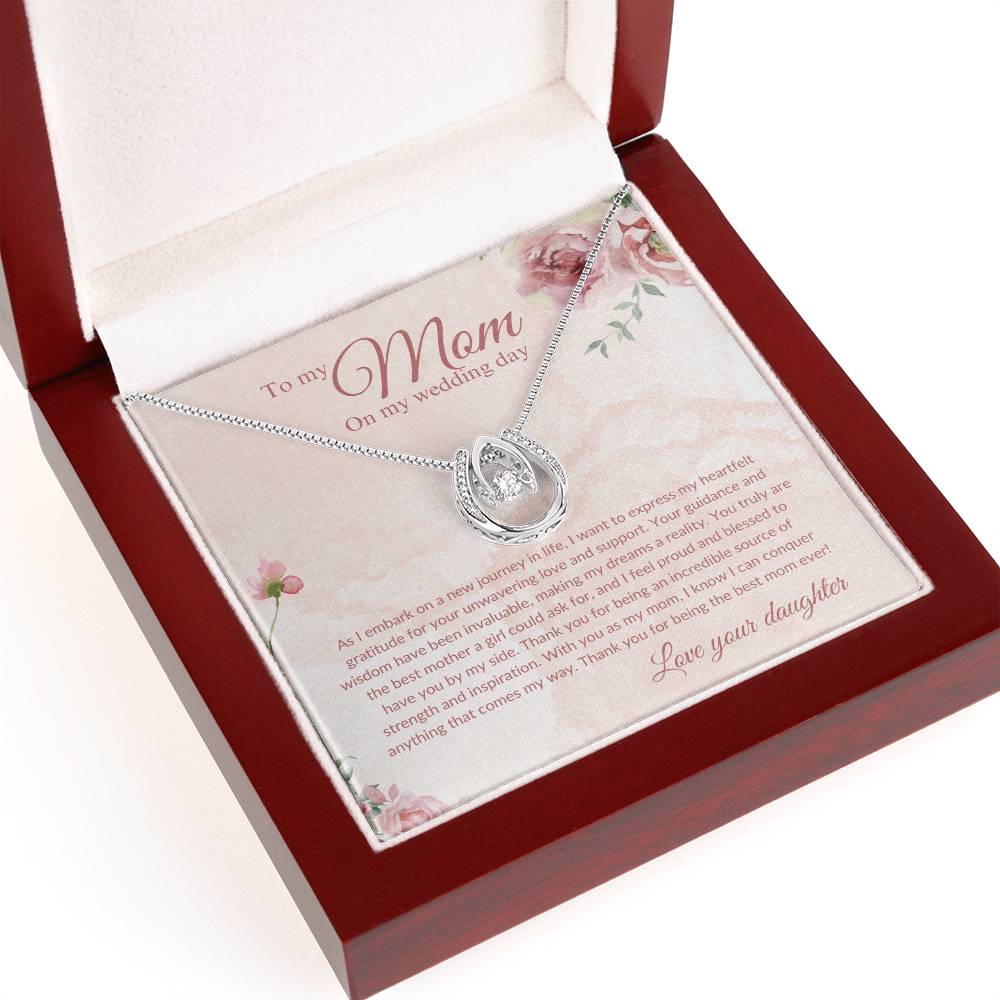 Lucky to Have You As My Mom | Necklace | Mother of the Bride Gift from Daughter | Mother of the Bride Necklace | from Bride to Mom | To Mom from Bride - BespokeBliss