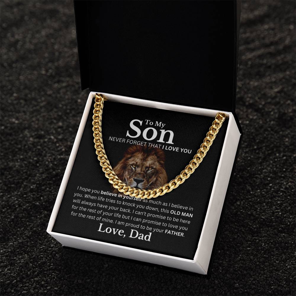 Son, Love Dad, Never Forget I Love You Cuban Chain