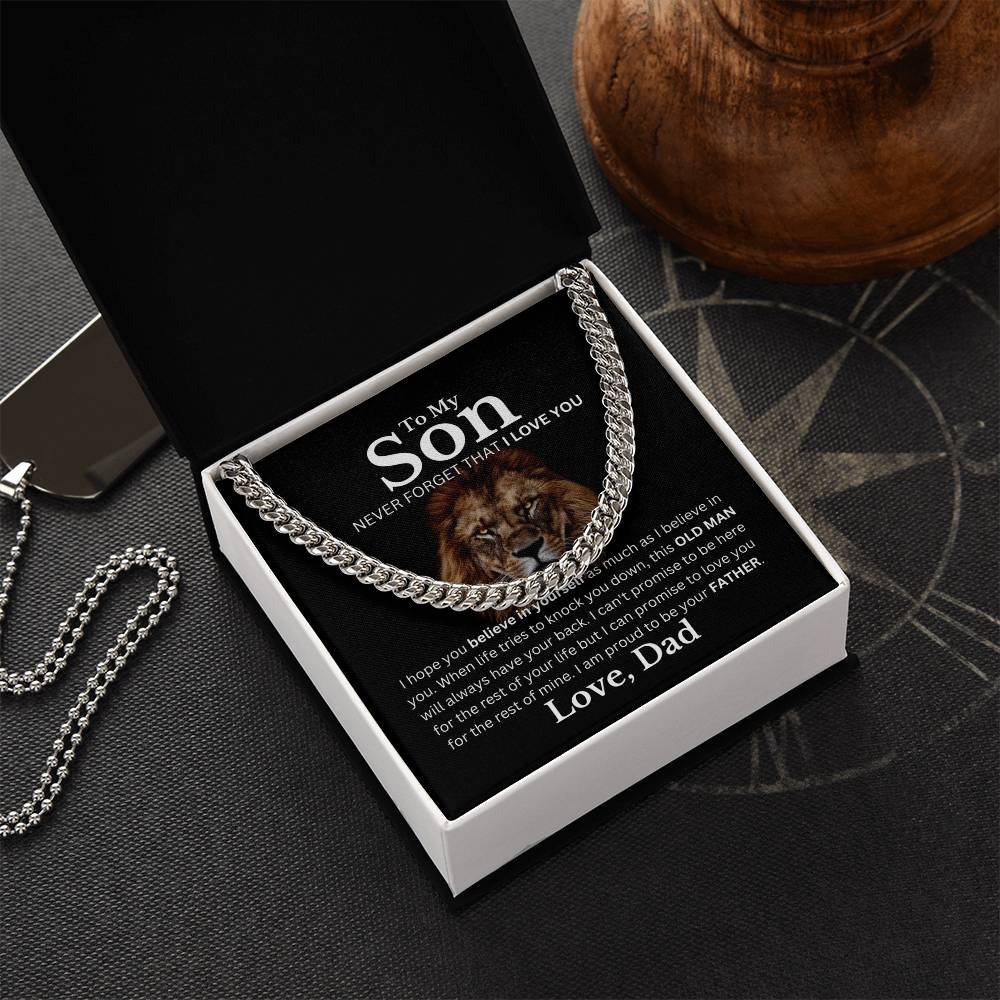 Son, Love Dad, Never Forget I Love You Cuban Chain