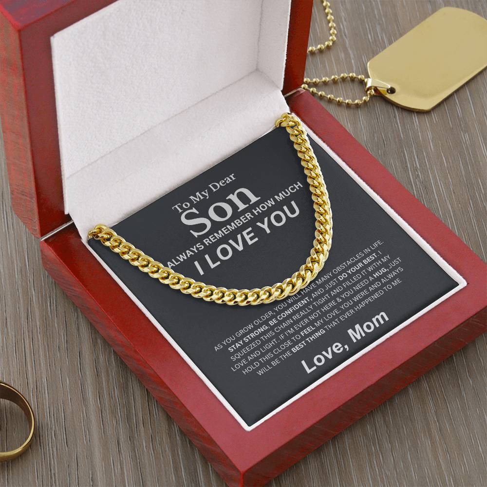 Cuban Chain Necklace Son, Love Mom