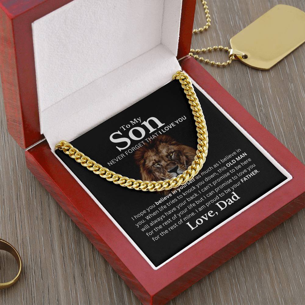 Son, Love Dad, Never Forget I Love You Cuban Chain