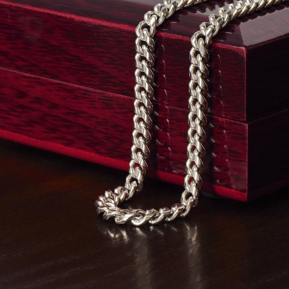 Gift for Son | Birthday Gift for Son | Sentimental Gifts for Son | Adoption Day Gift | Gotcha Day | Family Day | Cuban Link Chain for Men - BespokeBliss