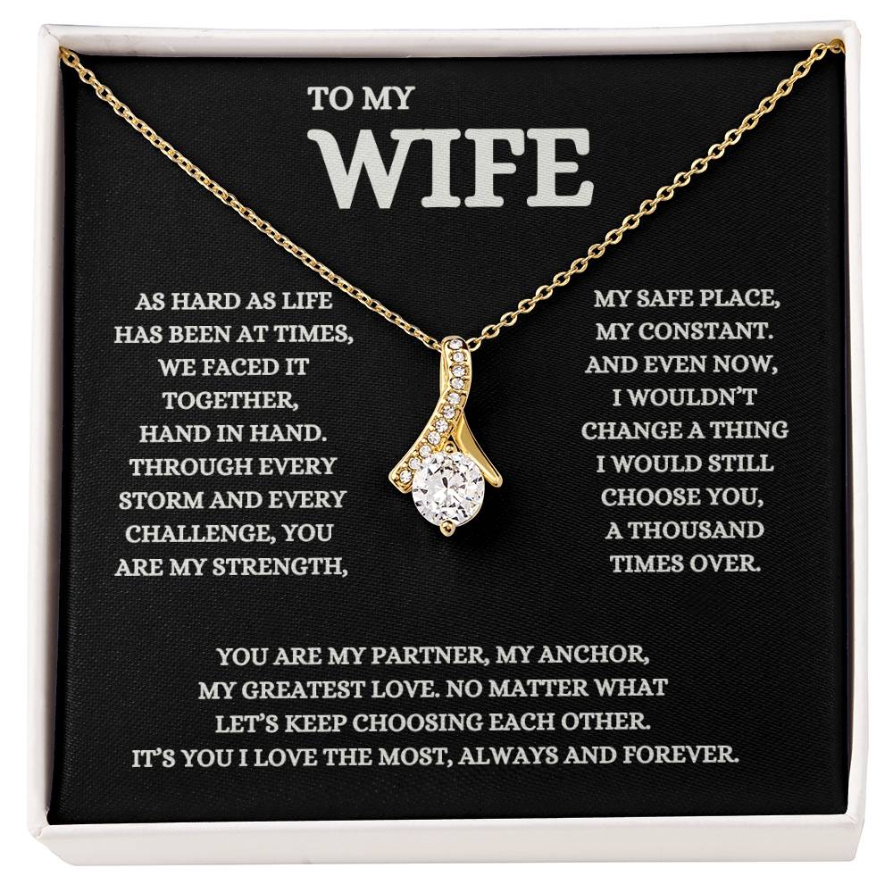 To My Wife - A Gift as Timeless as Our Love Ribbon-Style Pendant and Message Card ❤️