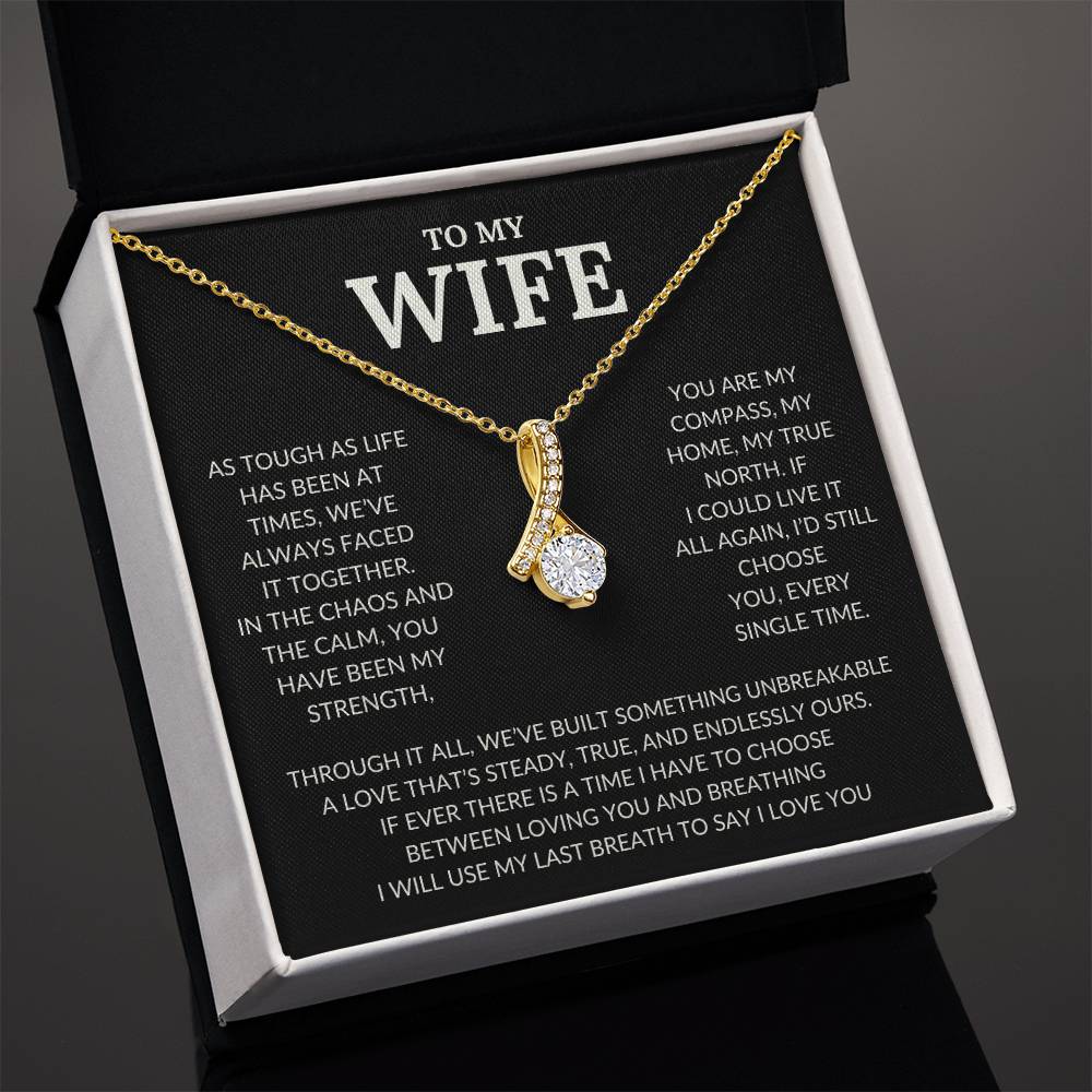 Alluring Beauty, Message Card, You are my true north, to my wife