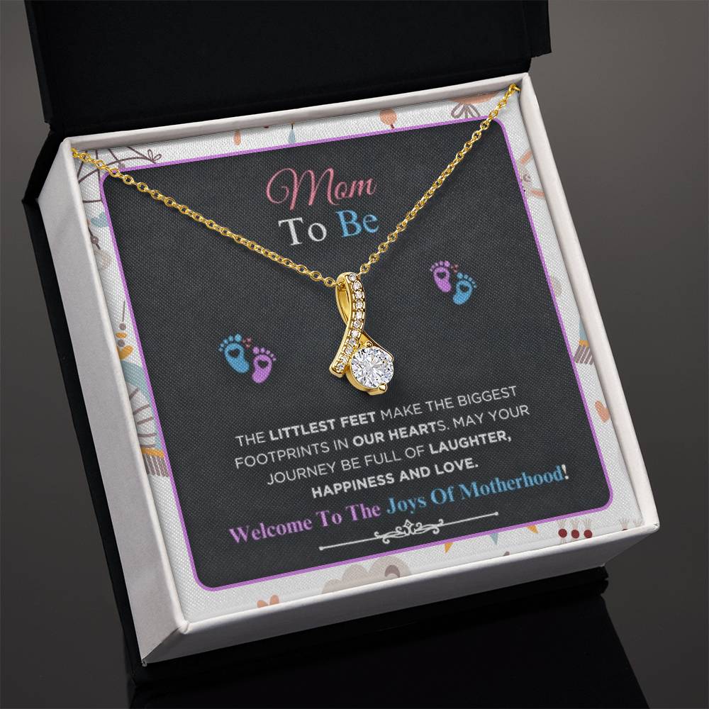 Welcome to Motherhood Mom To Be Message Card and Pendant