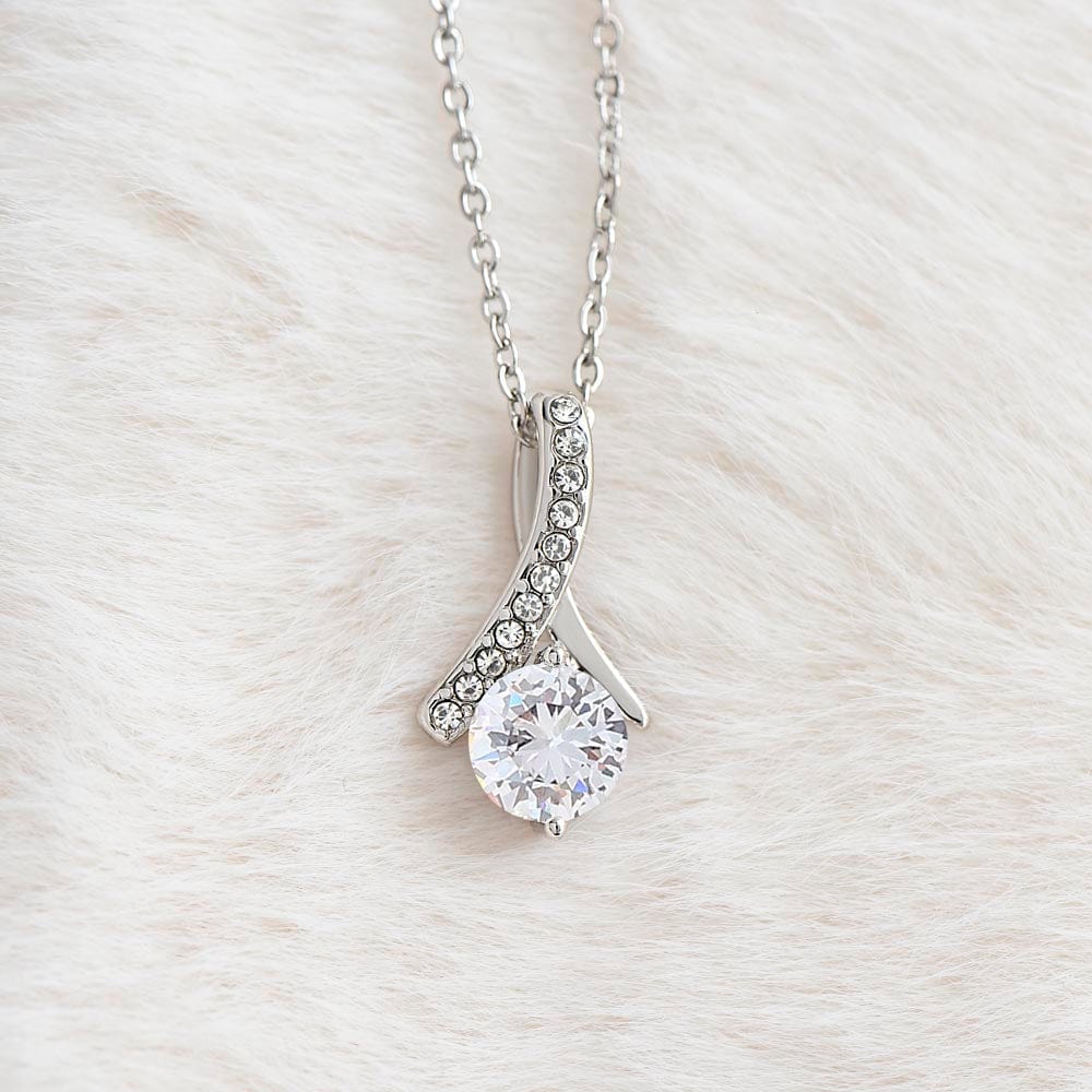 Eternal Ribbon Necklace | Mother of the Bride Gift from Daughter | Mother of the Bride Necklace | from Bride to Mom | To Mom from Bride - BespokeBliss