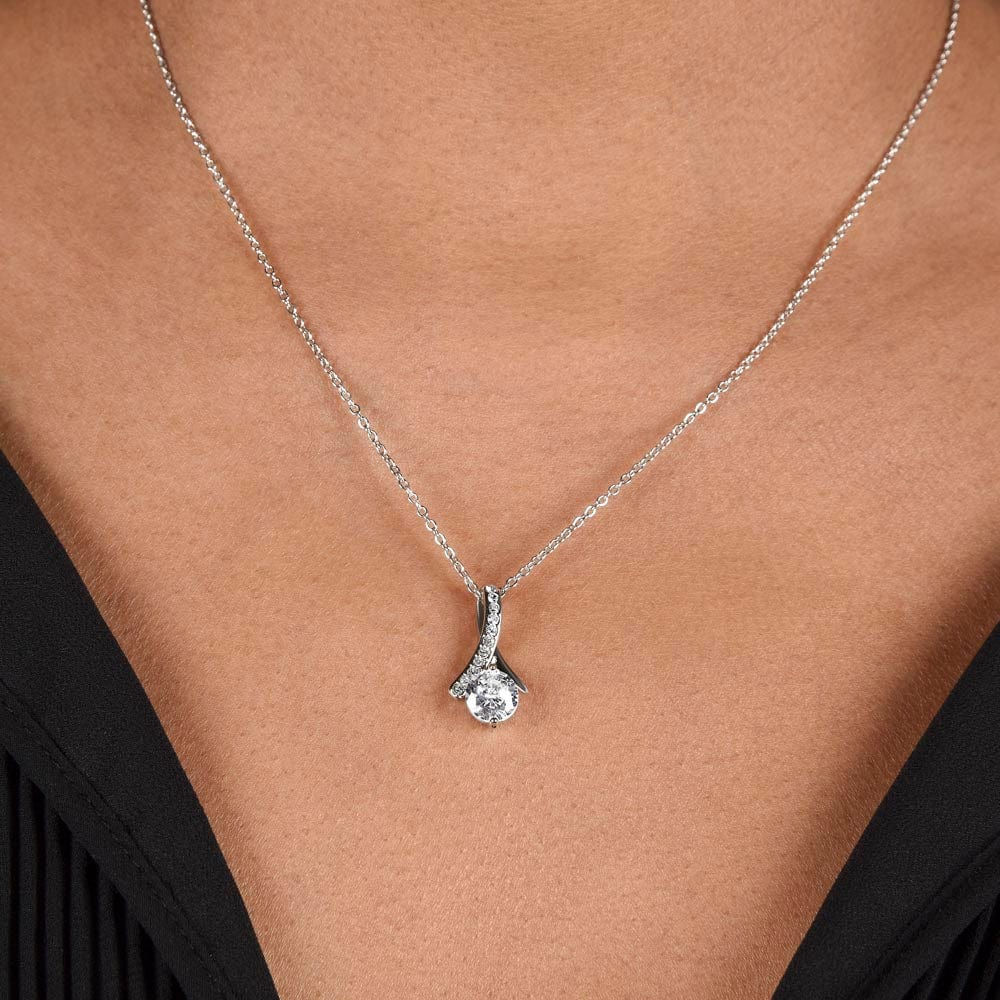 Eternal Ribbon Necklace | Mother of the Bride Gift from Daughter | Mother of the Bride Necklace | from Bride to Mom | To Mom from Bride - BespokeBliss