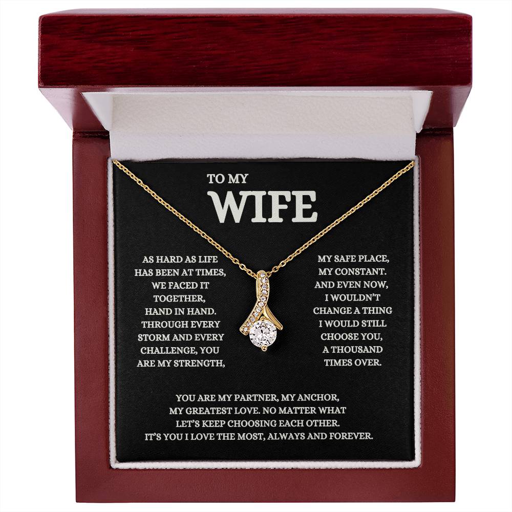 To My Wife - A Gift as Timeless as Our Love Ribbon-Style Pendant and Message Card ❤️